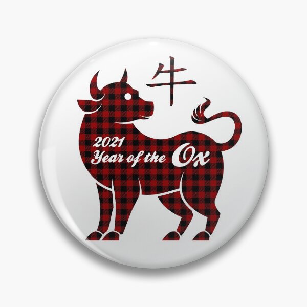 Item preview, Chinese Year Of The Ox - Buffalo Plaid Silhouette designed and sold by Happy Puppy Print On Demand.