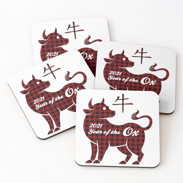 Item preview, Chinese Year Of The Ox - Buffalo Plaid Silhouette designed and sold by Happy Puppy Print On Demand.