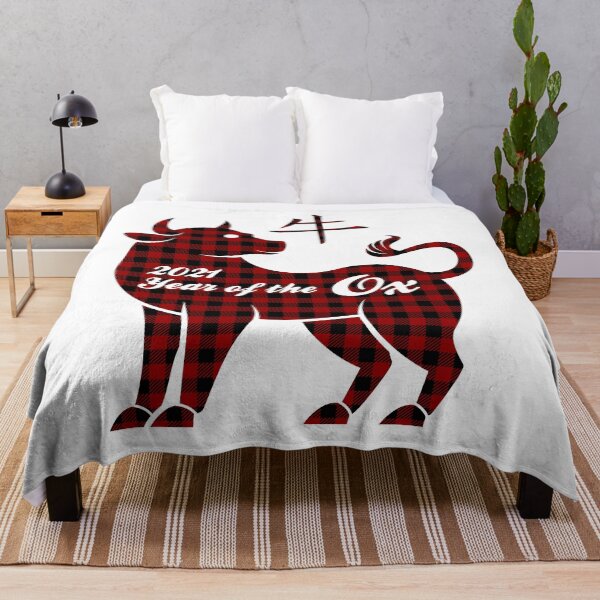 Item preview, Chinese Year Of The Ox - Buffalo Plaid Silhouette designed and sold by Happy Puppy Print On Demand.