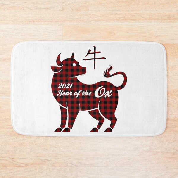 Item preview, Chinese Year Of The Ox - Buffalo Plaid Silhouette designed and sold by Happy Puppy Print On Demand.