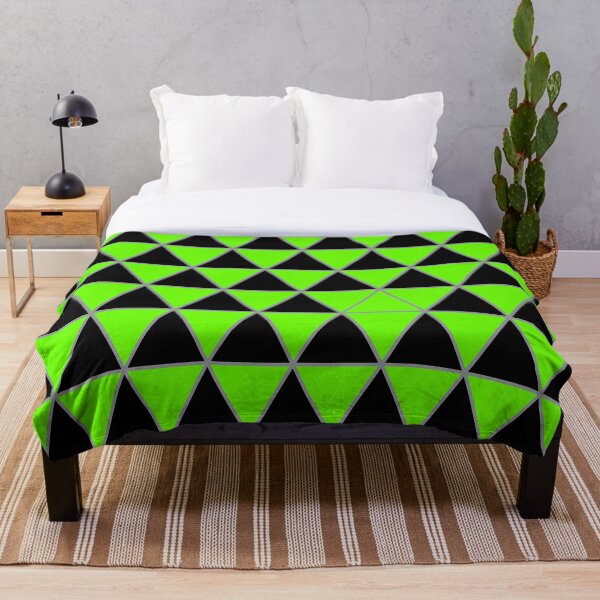 Item preview, Black, green,  and gray geometric triangle pattern designed and sold by BaronessDesign.