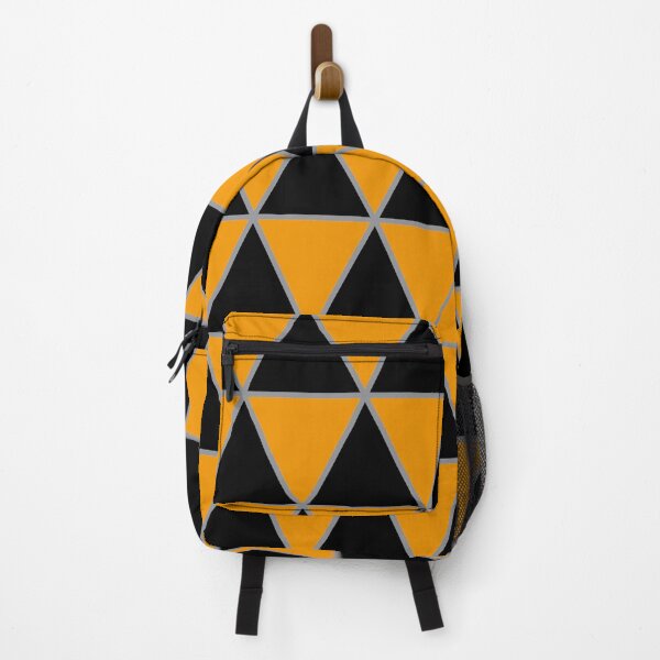 Item preview, Black, orange,  and gray geometric triangle pattern designed and sold by BaronessDesign.
