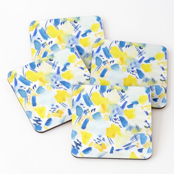 Item preview, abstract pattern: blue and yellow designed and sold by kosarandrea.