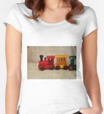 A little Wooden Train Women's Fitted Scoop T-Shirt