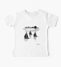 Sailing - Sea Black on White Baby Tee
