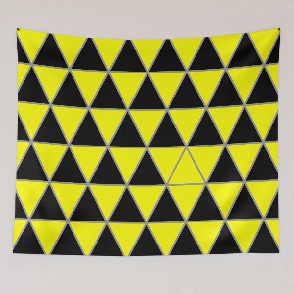 Item preview, Black, yellow,  and gray geometric triangle pattern designed and sold by BaronessDesign.