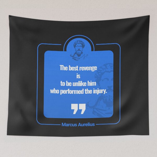 Item preview, Marcus Aurelius quote poster "The best revenge is to be unlike him who performed the injury" designed and sold by CMYKStudio.
