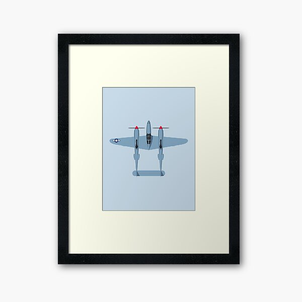 Vista previa del artículo con la obra «P-38 WWII Fighter Aircraft - Grey», diseñado y vendido por VoodooCircus.