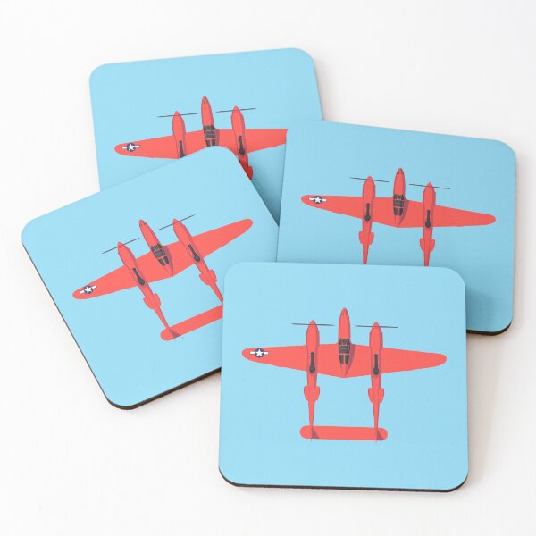 Item preview, P-38 WWII Fighter Aircraft - Red designed and sold by VoodooCircus.