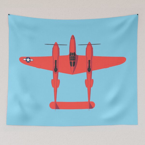 Item preview, P-38 WWII Fighter Aircraft - Red designed and sold by VoodooCircus.