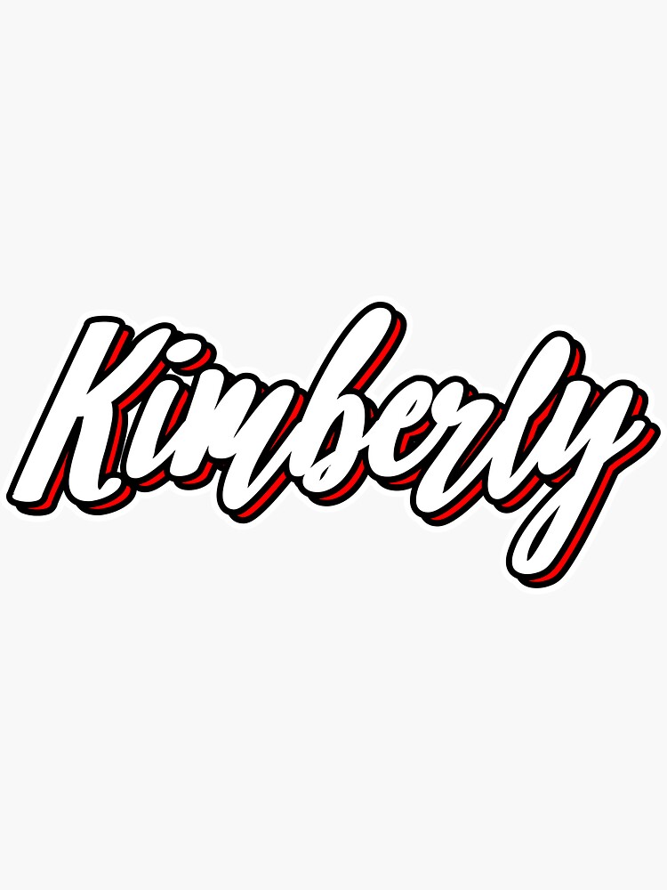 kimberly-first-name-hand-lettering-design-sticker-for-sale-by