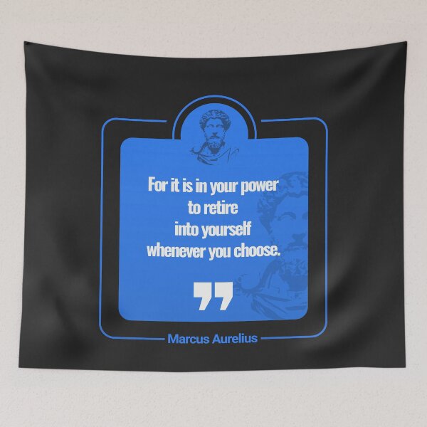 Item preview, Marcus Aurelius quote poster "For it is in your power to retire into yourself whenever you choose." designed and sold by CMYKStudio.
