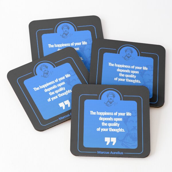 Item preview, Marcus Aurelius quote poster "The happiness of your life depends upon the quality of your thoughts." designed and sold by CMYKStudio.