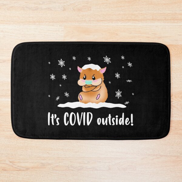 Item preview, It's COVID Outside A Cute Brown Hamster With A Corona Mask Sitting In The Snow designed and sold by Paulina Vanlife.