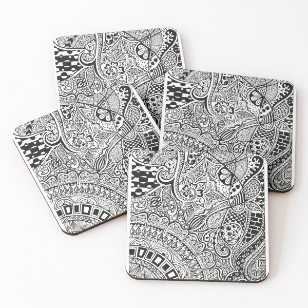 Item preview, traditional mehandi inspired doodle zentagle pattern art  designed and sold by ArtfullyReka.