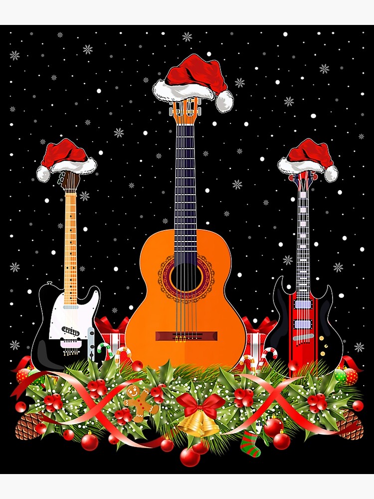 Santa Snoopy playing Guitar Christmas Gift Tags