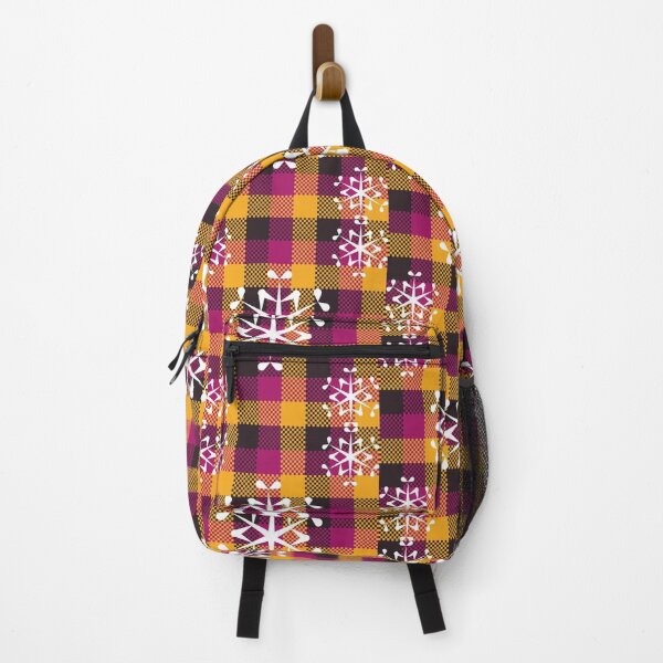 Item preview, Christmas plaid snowflake purple orange designed and sold by kyds.