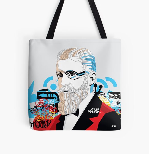Theodor Herzl portrait  - Pop Art Israeli leader All Over Print Tote Bag