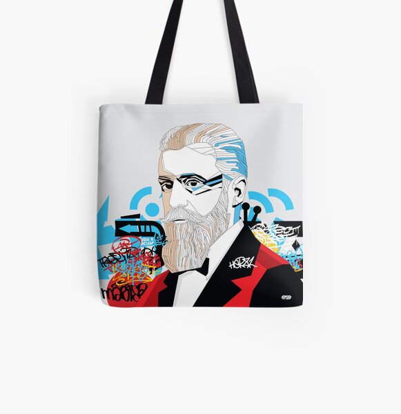 Theodor Herzl portrait - Pop Art Israeli leader All Over Print Tote Bag