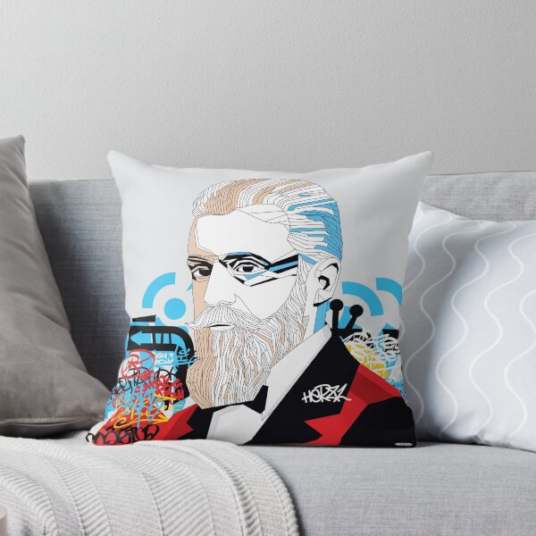 Theodor Herzl portrait - Pop Art Israeli leader Throw Pillow