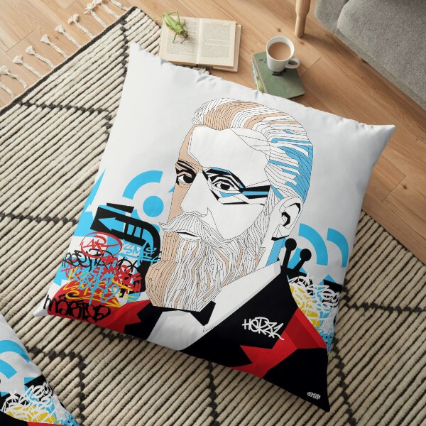 Theodor Herzl - Pop Art Israeli leader gift Floor Pillow