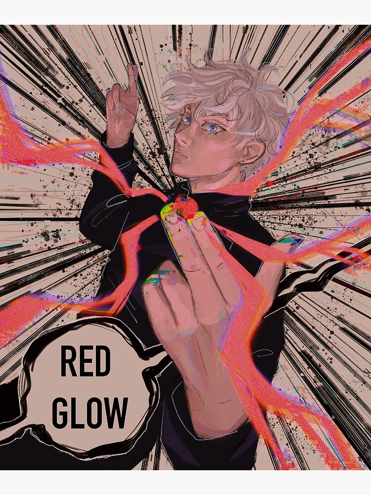 Gojo Satoru Red Glow Poster By Spacedruid Redbubble
