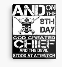 Airplane navy chief navy pride Us Navy navy chief dad navy chief wife Metal Print