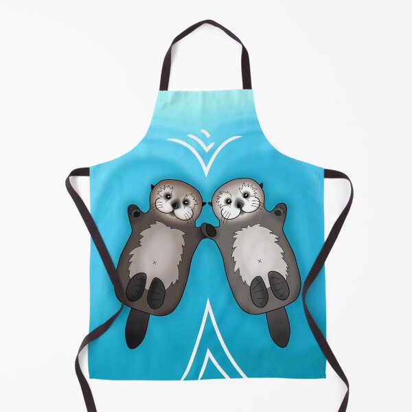 Item preview, Otters Holding Hands - Sea Otter Couple designed and sold by Pretty In Ink.