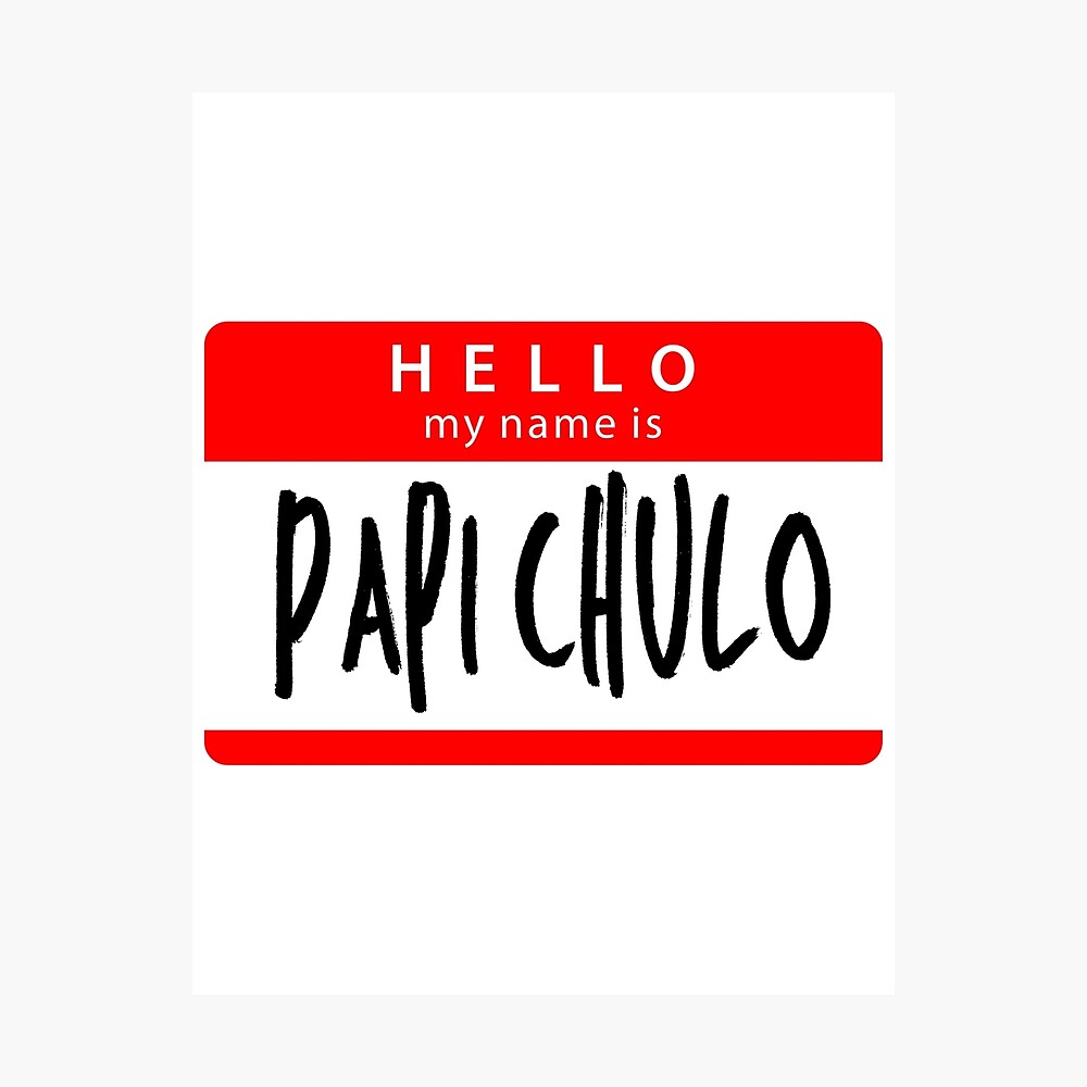 Hello My Name Is Papi Chulo Patch Name Tag Embroidered Iron On FB5