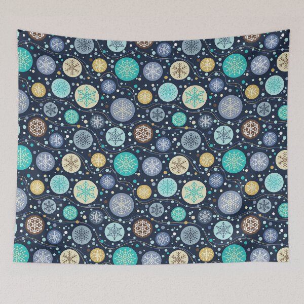 Item preview, Seamless winter background with  snowflakes on blue background.  designed and sold by Yuka-Krable.