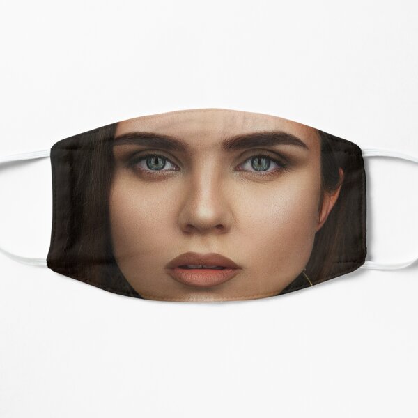 Close-up portrait of brunette woman Flat Mask