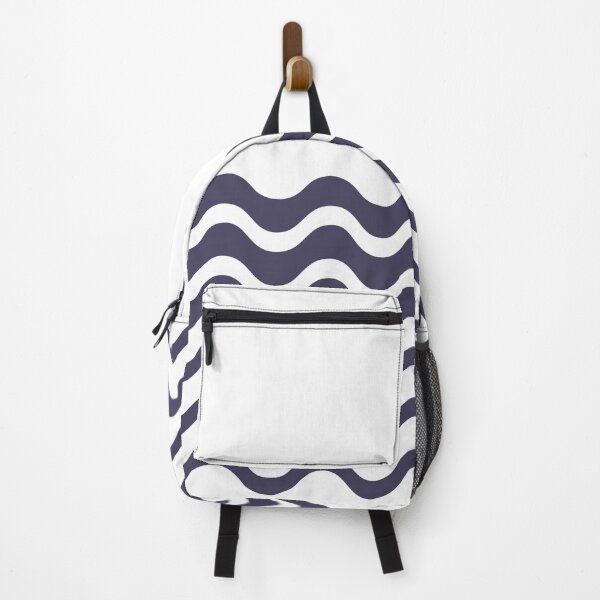 Item preview, Simple Wave Pattern | White Background & Dark Blue Lines designed and sold by ukoko.