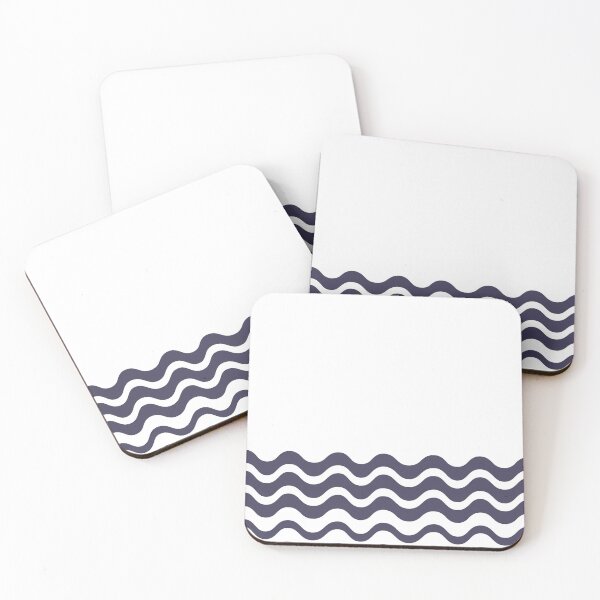 Item preview, Simple Wave Pattern | White Background & Dark Blue Lines designed and sold by ukoko.