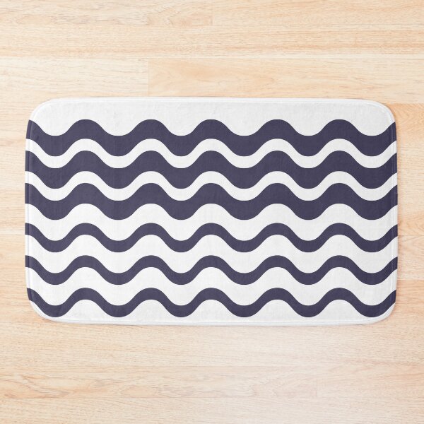 Item preview, Simple Wave Pattern | White Background & Dark Blue Lines designed and sold by ukoko.