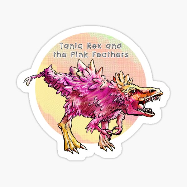 T. Rex and the Pink Feathers Sticker