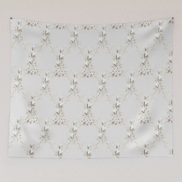 Item preview, Three flowers on light gray 3 designed and sold by WzoryOzdobne.