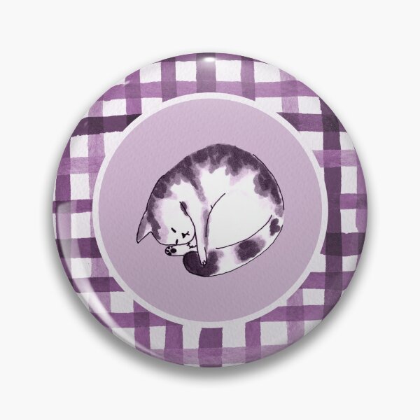 Item preview, Gato con rejilla de fondo en paleta violeta. designed and sold by Aidi Riera.