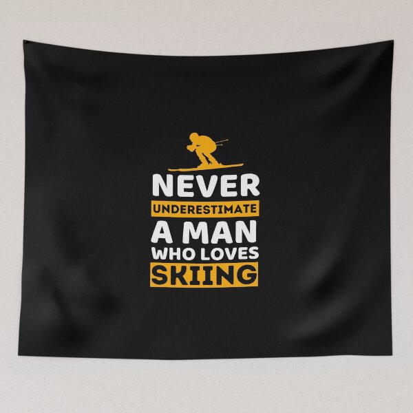Item preview, Never Underestimate A Man Who Loves Skiing designed and sold by bifkee19.