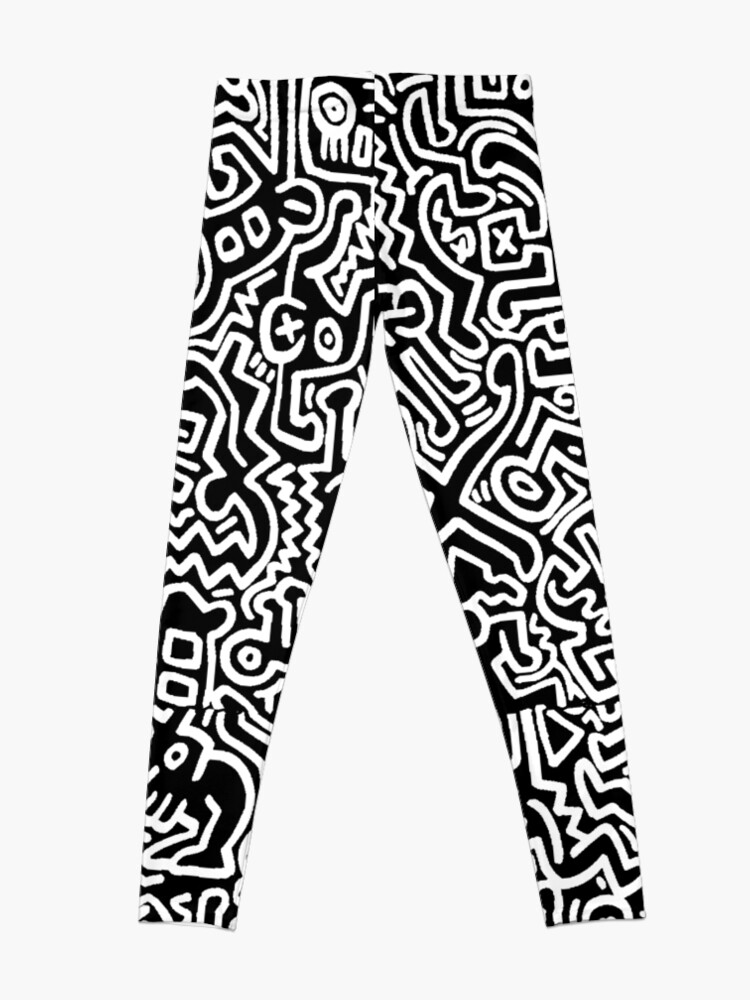 Alternate view of black and white pattern Leggings