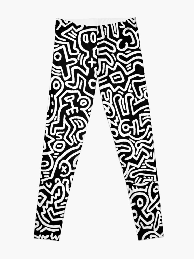 Alternate view of black and white pattern Leggings