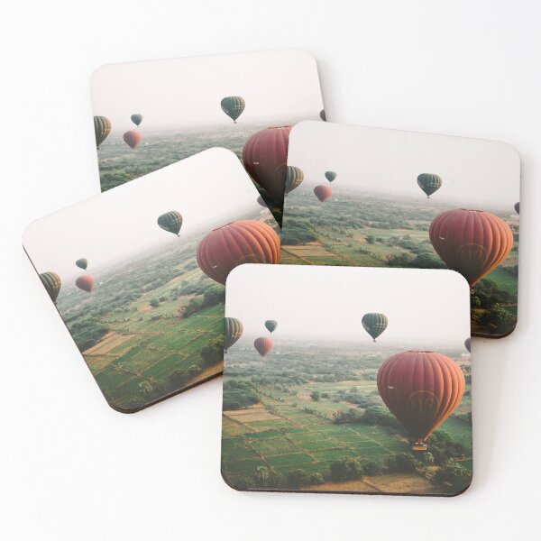 Item preview, hot air balloon flies over the field designed and sold by SLNDY.