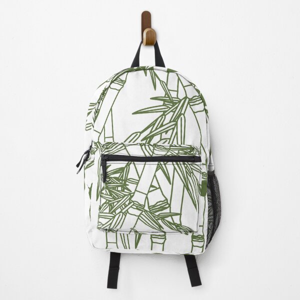 Item preview, Minimalist Floral Line Art Pattern With Bambu Leaves & Butterfly Design | Green And  White designed and sold by ukoko.