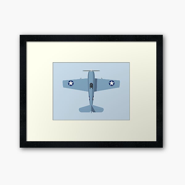 Vista previa del artículo con la obra «F6F WWII Fighter Aircraft - Landscape Grey», diseñado y vendido por VoodooCircus.