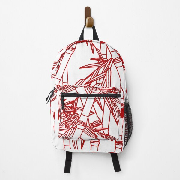 Item preview, Minimalist Floral Line Art Pattern With Bambu Leaves & Butterfly Design | Red And  White designed and sold by ukoko.