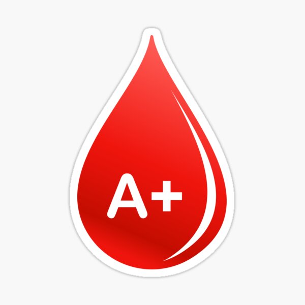 Blood Type O Positive Red Sticker for Sale by TeutonDesigns