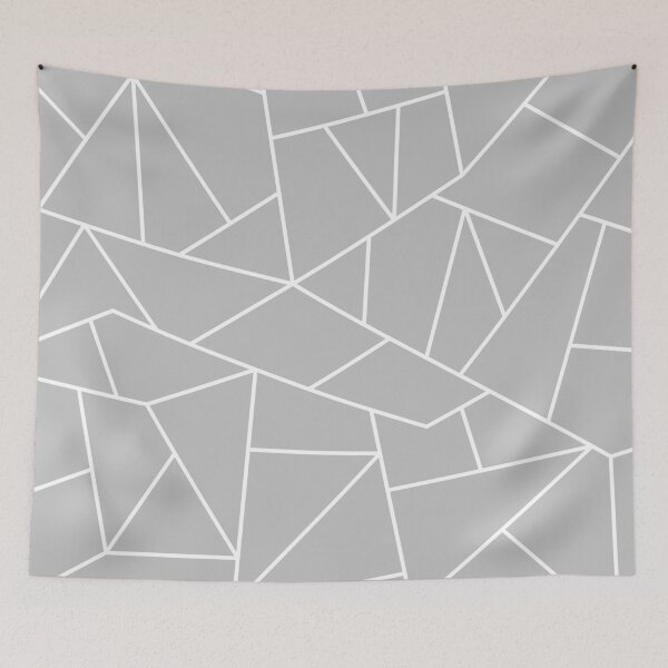 Item preview, White Mosaic Lines On Silver Gray designed and sold by rewstudio.