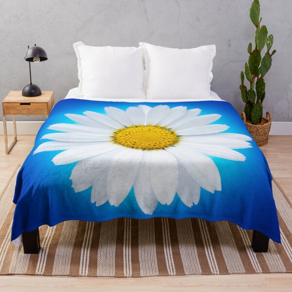 Item preview, Isolated white daisy flower on a blue background. designed and sold by Phillip Thornton.