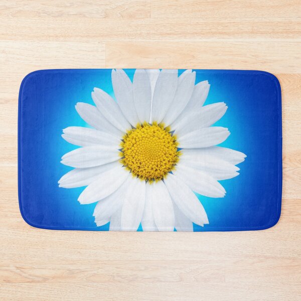 Item preview, Isolated white daisy flower on a blue background. designed and sold by Phillip Thornton.