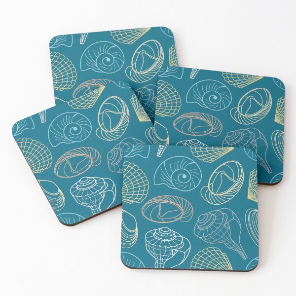 Item preview, Blue Ocean Shell Pattern designed and sold by lanolga.