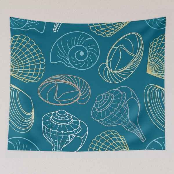 Item preview, Blue Ocean Shell Pattern designed and sold by lanolga.